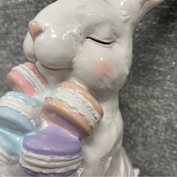 Tall 14.75" Easter Bunny Rabbit Macaron Cookies Figurine Statue Decor New